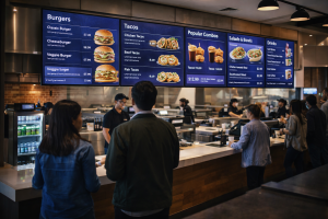 Dynamic digital display solutions designed for menus, promotions, and customer engagement.
