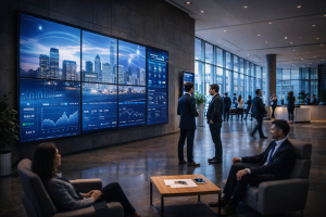 Professional digital communication systems for offices, headquarters, and corporate environments.